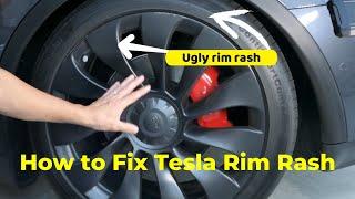 How to fix curb rash on Tesla rims: #MagBak #RimCase, #Tesla