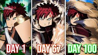 Spending 100 Days as GAARA in Shindo Life - Roblox..