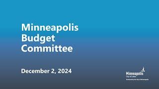 December 2, 2024 Budget Committee