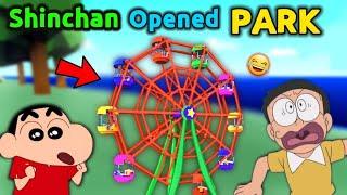 Shinchan And Nobita Opened Park  ||  Funny Game Roblox Theme Park Tycoon