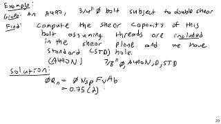 Bolt Shear Strength Example - Steel and Concrete Design