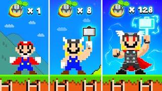 Super Mario Bros. but Every Seed Makes Mario Turn to Lightning Thor