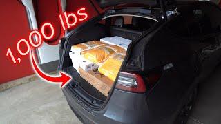 Tesla Model Y 1,000 lbs Cargo Stress Test!