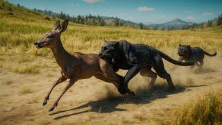 Hungry Jaguar Chases Deer Across the Desert! Intense Survival Moment