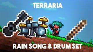 Using the RAIN SONG & DRUM SET! (Terraria)