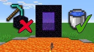 Minecraft: COMO CONSTRUIR UM PORTAL DO NETHER SEM PICARETA DE DIAMANTE E OBSIDIANA!