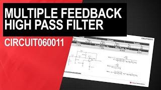 Single-supply, second-order, multiple feedback high-pass filter circuit