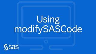 SAS Demo | Using the modifySASCode Content Assessment Application