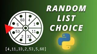 How To Randomly Choose From A List In Python