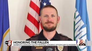 Zumbrota community building memorial honoring Officer Gary Schroeder