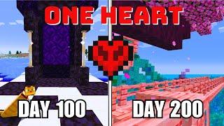 I Survived 200 Days with One Heart In Minecraft Hardcore!