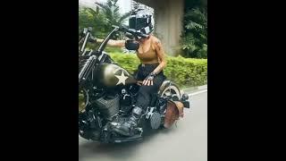 Biker girl Harley-Davidson motorcycle ride take me with you