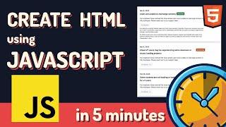 Creating HTML Page using JavaScript dynamically rendered content