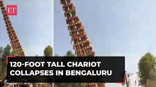 Bengaluru: 120-foot tall chariot collapses in Huskur, devotees escape unhurt