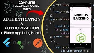 Flutter Authentication & Authorization with Node.js Backend (JWT, Role-Based Access, Secure API
