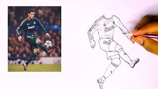 ronaldo drawing easy step by step full body #cr7 #drawing