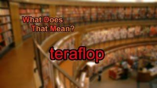 What does teraflop mean?