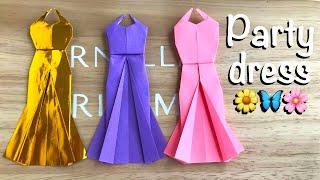 Easy Origami Party Dress Paper Folding Craft | Fun Birthday Decorations | Cards | Cute Party Favors