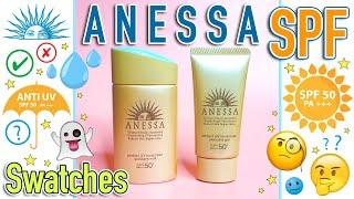 #ANESSA Perfect Sunscreen MILK + GEL - SPF50+ Pa++++ - #SWATCHES + #REVIEW #shiseido #JBEAUTY #SPF