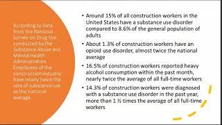 Supporting Construction Workers   Suicide Prevention, Mental Health, and Substance Use