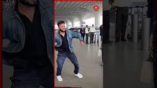 Paparazzi guy steals the spotlight as he was dancing for #SaieeManjrekarat at the airport!!