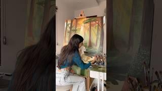 Painting nature and my scoliosis on canvas #art #painting #oilpainting l
