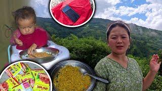 YouTube Video  uploaded on the hill | Noodle Fry Eating for lunch आज म एक्लाई भिडियो अप्लोड गर्न गय