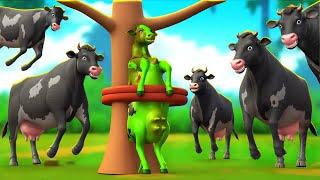 5 Giant Black Cows Save Forest from Zombie Cow Attack - Epic Animal Rescue Adventure!