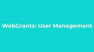 WebGrants: User Management