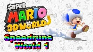 Super Mario 3D World - Speedruns with Toad - World 1 (No Power-Ups)