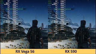 RX 590 vs RX Vega 56 with Ryzen 5 2600 in 10 Games 1080p Benchmark Test Comparison