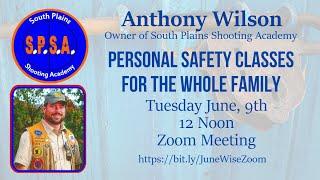 WISE Network Zoom Meeting with Anthony Wilson, owner of South Plains Shooting Academy