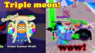 Got the newest summer Triple moon pet Roblox Saber Simulator