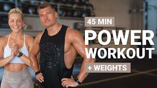 45 MIN POWER WORKOUT | Strength + Conditioning  | Full Body DB Workout | + Weights | Super Sweaty