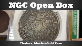 NGC Open Box - Thalers, Mexico Gold Peso