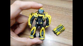 Трансформер Бамблби из пластилина. Transformer from plasticine. Как слепить пластилиновую фигурку.