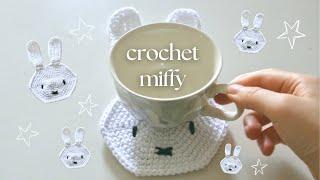 how to crochet a miffy coaster | beginner friendly