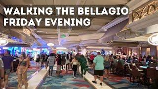 Friday Evening Bellagio Hotel & Casino Walkthrough | Walking Las Vegas Strip Resort