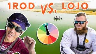 1Rod1Reel VS. Lojo Fishing ROULETTE Wheel Bass Fishing Challenge! | Mystery Tackle Box