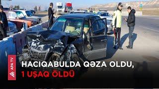 Bakı-Qazax magistralında VAZ 2107 "Mercedes"lə toqquşdu – APA TV