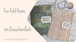 Fun Fold Karte mit Gutscheinfach / DSP fantasievolle Texturen / elegante edle Karte / Stampin' Up!