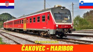 Cab Ride Čakovec - Maribor (Croatia, Slovenia) train driver's view 4K