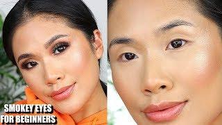 Natural fluffy brows & Blow out smokey eyes for Monolids | Ling.kt