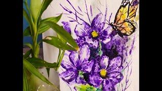 flower painting  #short #ujala liquid#magictexture