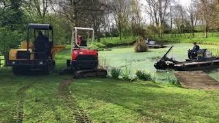 Silt removal using Truxor machines. Dredging