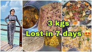 How I lost 3 kg in 1 week | 7 Days Weight Loss No Strict Dieting Indian Journey