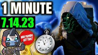 New Destiny 2 Players, GET THIS! (Xur in 1 MINUTE: 7/14/23)