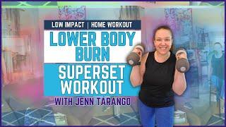 Lower Body Burn Superset Workout | Low Impact | Home Dumbbell Workout