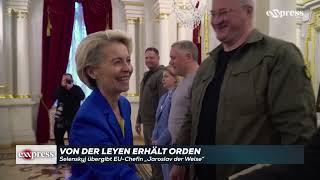 EU-Kommissionschefin Von der Leyen erhält von Selenskyj Orden "Jaroslav der Weise"