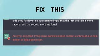 How to Fix "An Error occurred" on ChatGPT